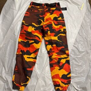 VIP Camouflage Pants in Red, Orange, and Black